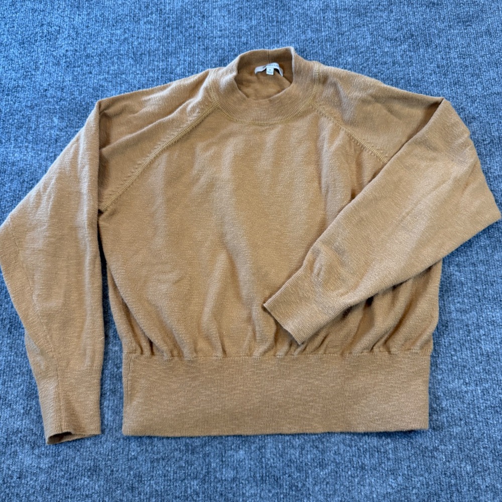 Madewell Raglan Sleeve Cotton Blend Knit Sweater Tan Size M